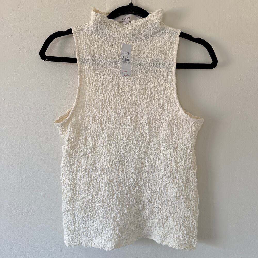 NWT Loft cream mock neck tank blouse